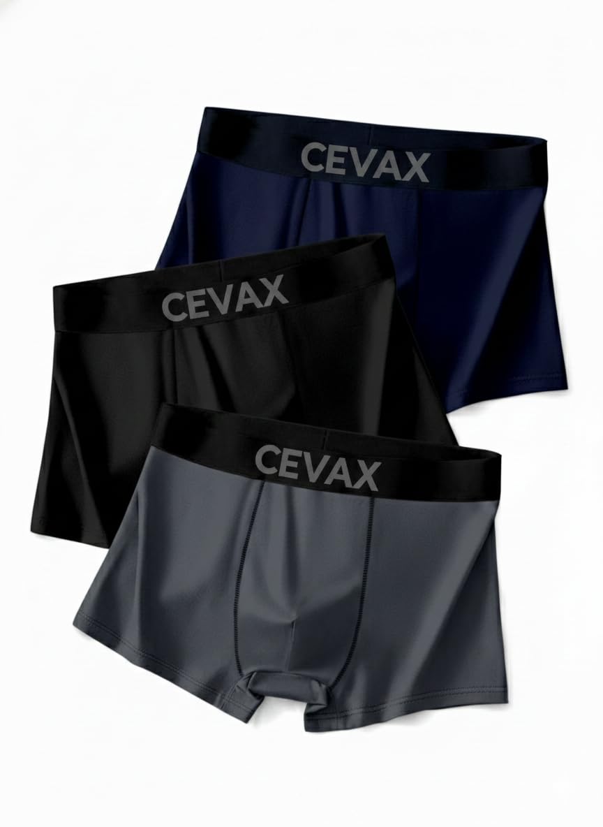 cevax Men’s Plain Boxer Briefs for Everyday Wear | Premium Stretch Underwear | Comfortable Fit & No Ride-Up Blue Black Gray L(3)-picture-16