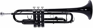 Kcelarec Brass Standard B Trumpet Instrument with Case,Gloves, for Student Beginner (Black)