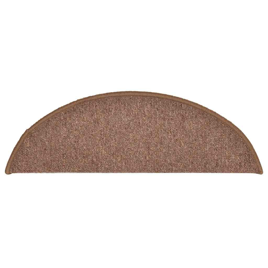 Brązowe Nakładki na Schody z Tuftowanego PP, 15 Sztuk, 56x17x3 cm,