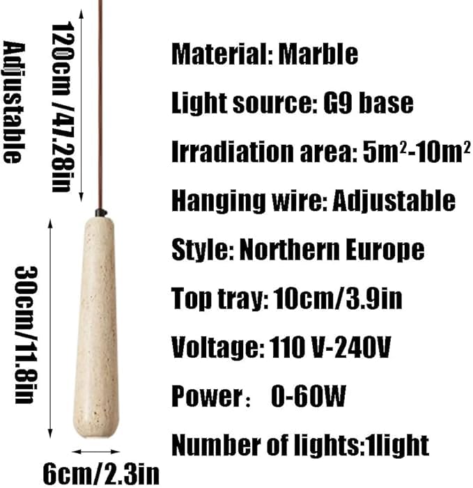 Lámpara de mármol industrial colgante G9 para renovar techos oscuros de pasillo 7