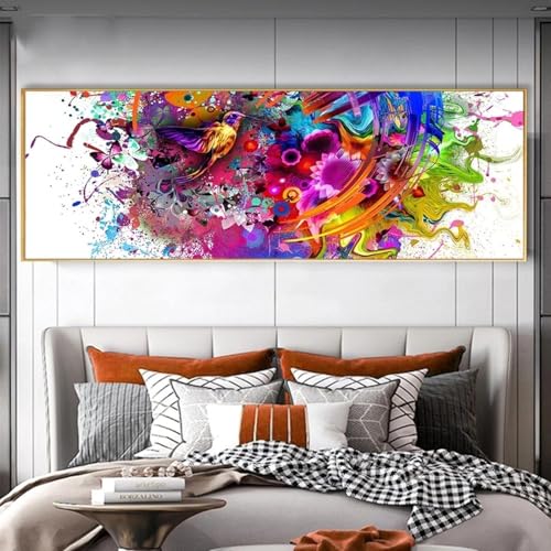 Art mural fleurs colorées peinture huile sur toile abstrait moderne