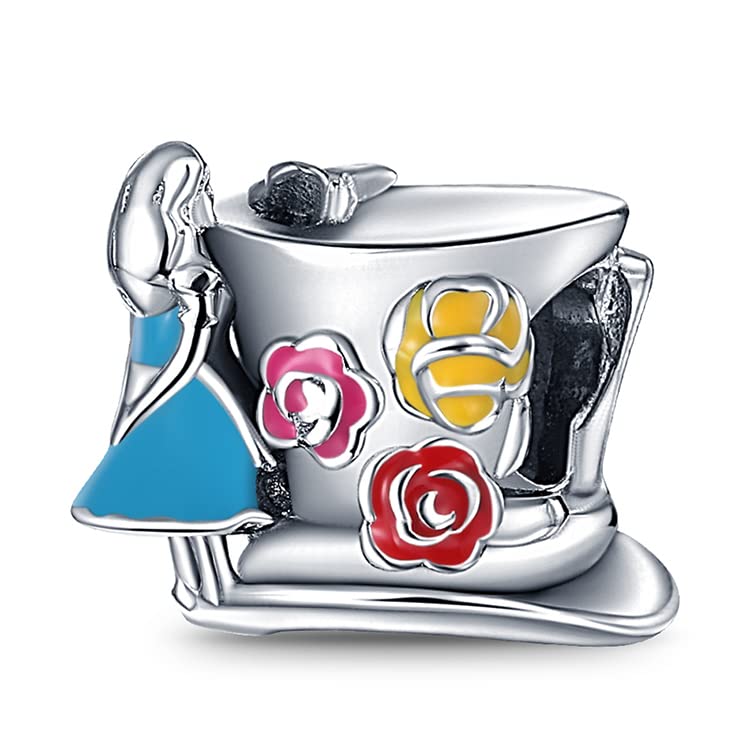 CQWVB Charm Anhänger Damen 925 Sterling Silber für Armband Charms Beads passend für Pandora Armband und Halskette, Kompatibel mit Europäischen Armbänder für Frauen Mädchen