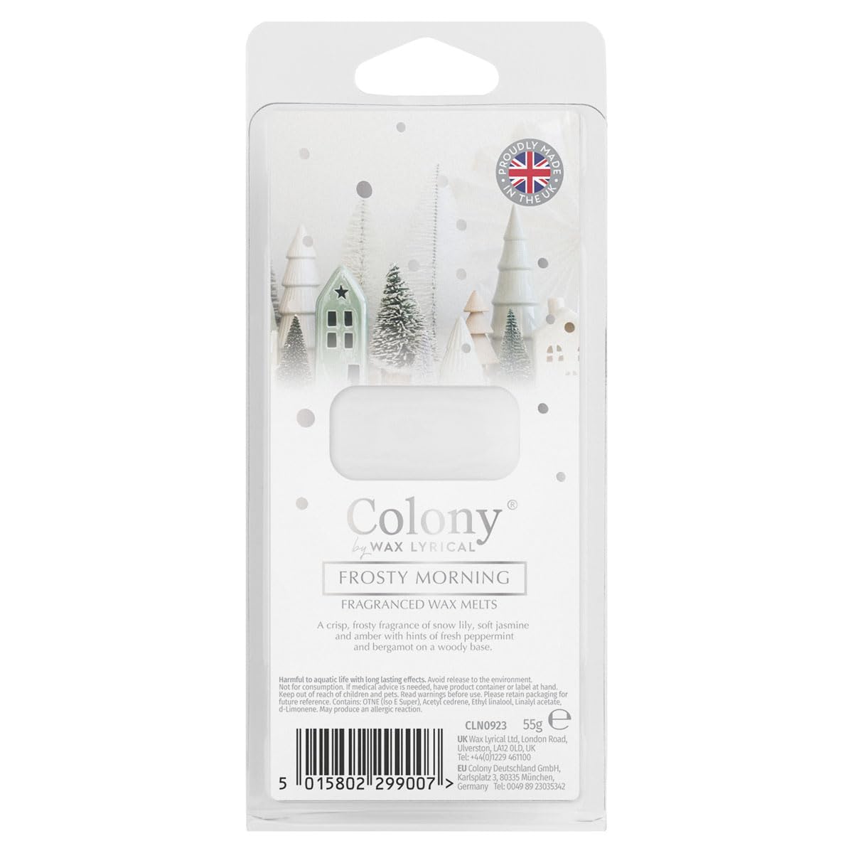 Colony Frosty Morning Wax Melts| Fresh Snow Scent | Creates a Calming Atmosphere | 55g