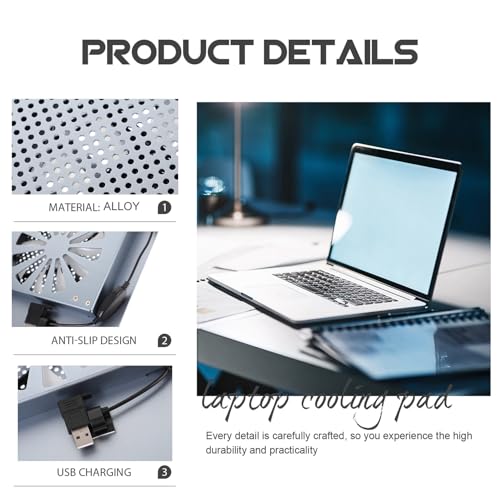 Base para Laptop de Aleación de Aluminio con Ventilador de Enfriamiento miniatura 4