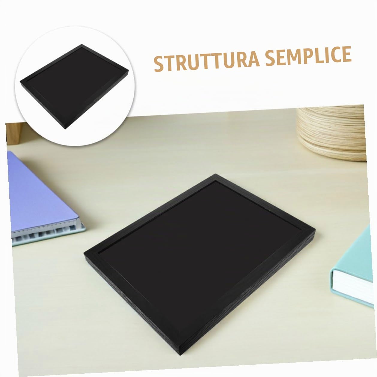 Cornice Espositiva per Maglie in Legno Nero, Display Box