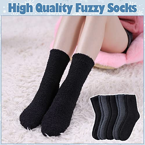 Image of LANLEO 5 /6 Pairs Womens Super Soft Fuzzy Plush Warm Winter Home Sleeping Slipper Socks