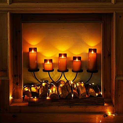 Homemory Gray Flickering Flameless Candles, Battery Operated Acrylic Led Pillar Candles With Remote Control And Timer thumb #2