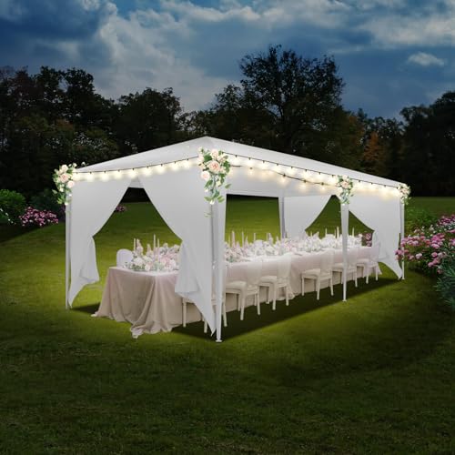 HOTEEL 10x20 Canopy Tent with Removable Sidewalls, White Tents for Parties Carpas para Fiestas Waterproof & UV Protection for Backyard Outdoor Event Wedding Carpa Gazebo Patio BBQ by Hoteel - Image 7