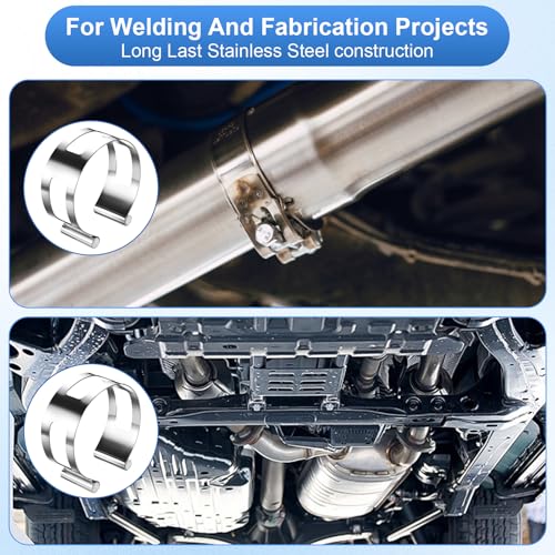 Image of 2.5 Inch Stainless Steel Exhaust Clamp, Universal for Welding and Exhaust Pipe Repair (2.5 inches)