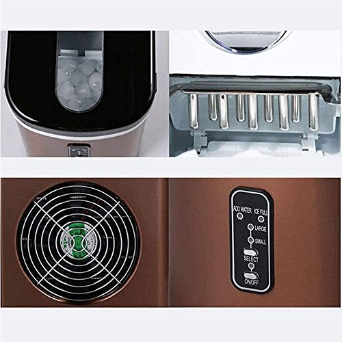 Eiswürfelbereiter, Edelstahl-Eiswürfelmaschine für die Arbeitsplatte, für den Heimgebrauch, in 6 Minuten fertig, 12,7 kg Eis in 35 Stunden, Selbstreinigungsfunktion, LCD-Display