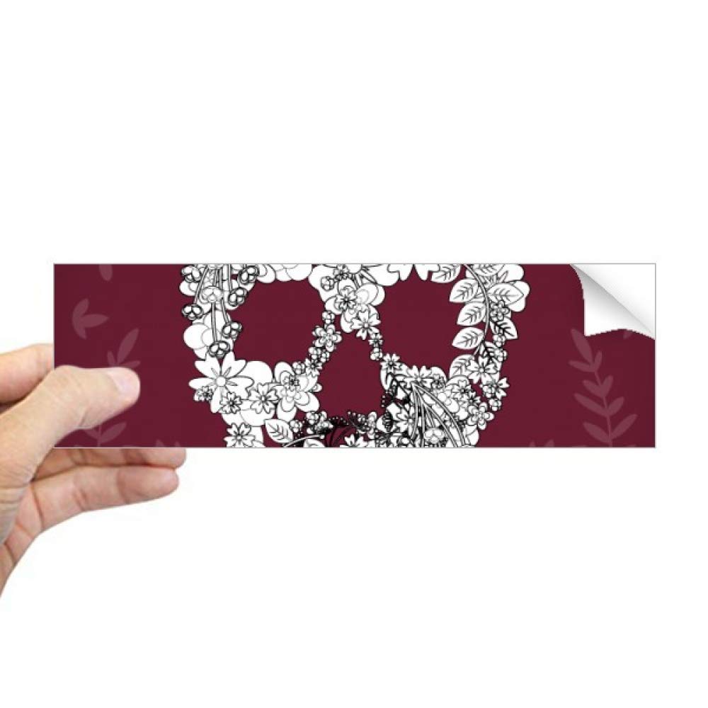 Sticker fenêtre Jour des morts fleurs et os autocollant rectangulaire mexicain