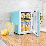 Koolatron Retro Mini Fridge For Bedrooms 12V Portable Cooler Refrigerator 4L Small 6 Can Table Top Quiet Mini Fridges For Skincare Food Drinks Kids Home Car & Travel Aqua - Image 6