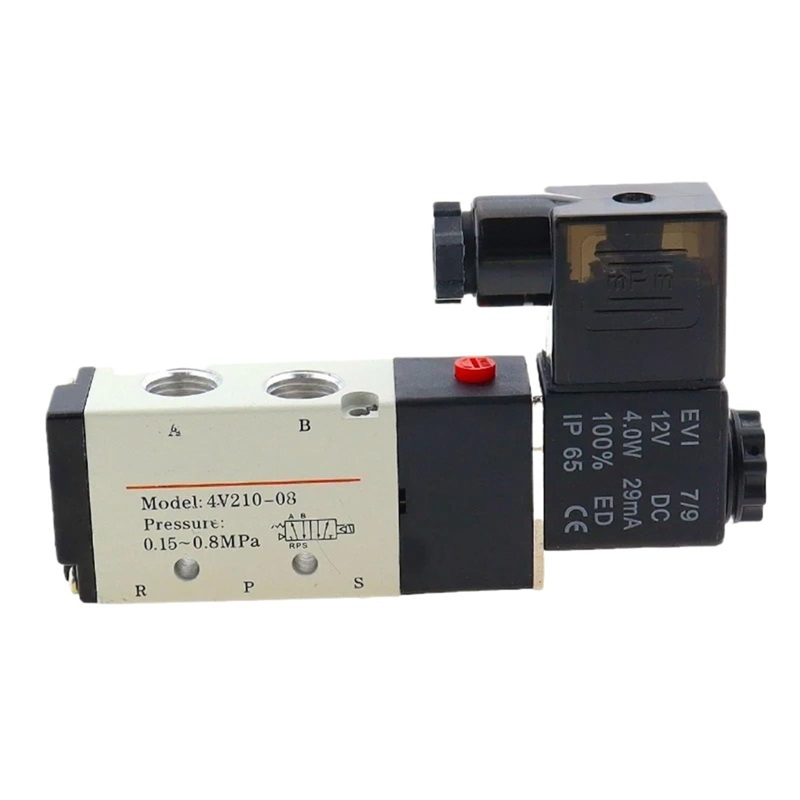 1pcs 5Way 2 Position Electric Solenoid Valve 4V210-08 1/8" 1/4" Port Size DC12V24V AC110V220V air Control Valve(4V210-08,DC12V)