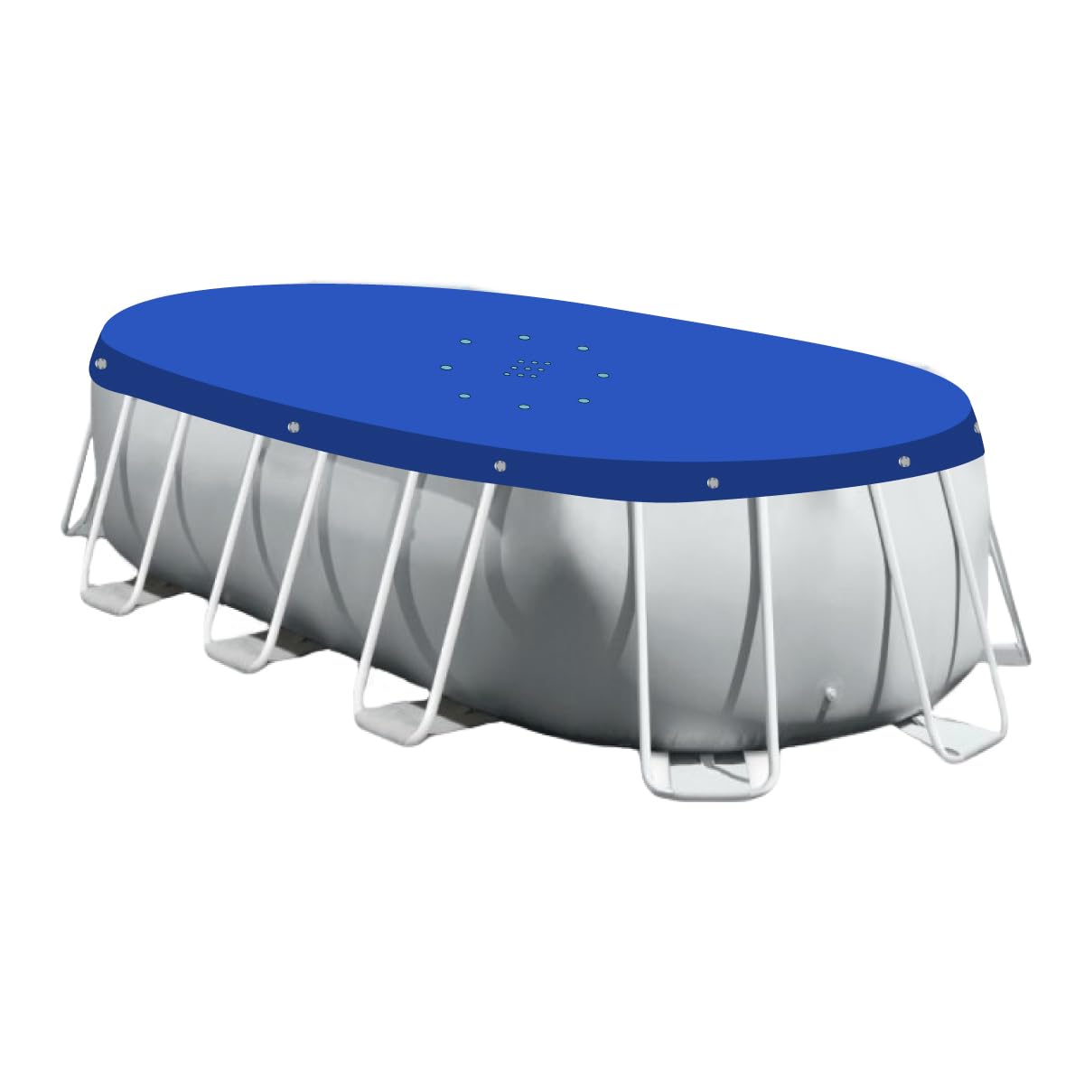 Linxor - Telo di protezione reversibile per piscina fuori terra, 4 stagioni - 150 g/m² - Blu e grigio