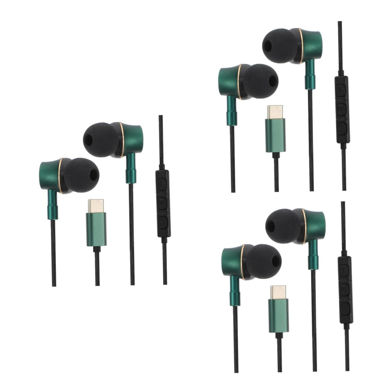 OSALADI 3pezzi Cuffie In-ear Usb c Microfono Controllo Cancellazione Compatibili Smartphone Comfort e Stabilità