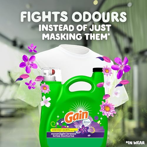 Gain Liquid Laundry Washing Detergent, Moonlight Breeze Scent 154 fl oz, 107 Loads, Lasting Freshness + Powerful Cleaning and Odor Fighting ingredients - Image 4