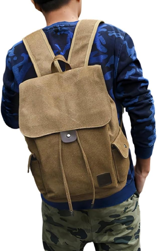 SIQITECHNO Canvas Backpack Vintage Backpack College Backpack for Men Women Rucksack Bookbag Gift for Men Fits 14 Inch Laptop - Image 6