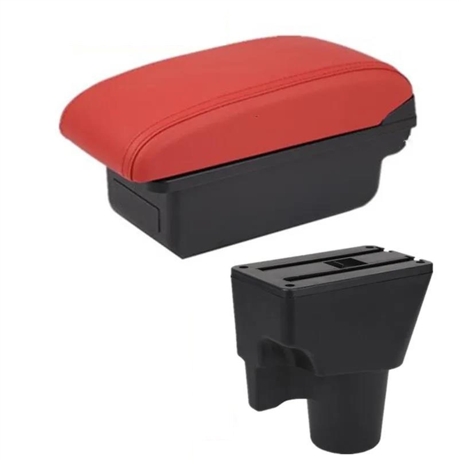 NMJLQW Storage Rack Car Armrest Box For Picanto 3X-Line Interior Retrofit Central Storage Box Car Accessories(A red No USB)