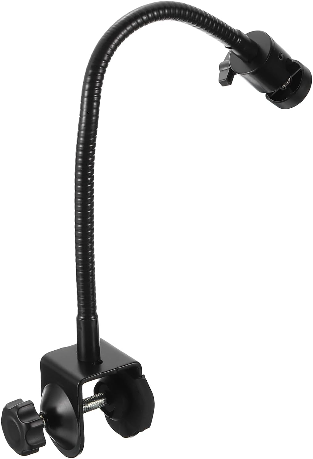 PATIKIL Flexible Gooseneck Arm Clamp, 1/4" Male Thread 11.8" Flexible Gooseneck with Ball Head Stand Tripod Universal C-Clamp for Camera Phones Camcorder Light, Black (Style 10)