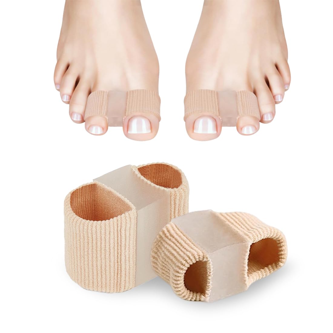 AUEFUDQ Auefudq 2 Piezas Separador Dedos Pie, Separadores De Dedos De Los Pies Suave, Corrector De Juanetes Para Hombre Y Mujer, Separador De Dedos Del Pie Para Dedos Superpuestos