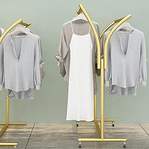 Penderie à vêtements robuste dorée de 150cm au style industriel chic