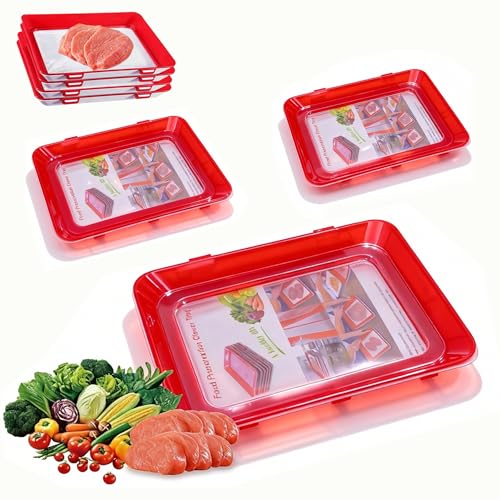 DIYCUT 3 Pièces Boite a Jambon, Boite Rangement Frigo, Plateau de Conservation des Aliments, avec Film élastique, Idéal pour Jambon, Légumes, Charcuterie,...
