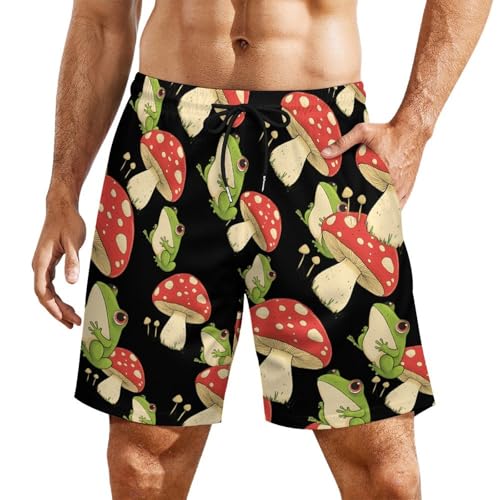 Pantalones cortos de playa de rana para hombre con cordón elástico
