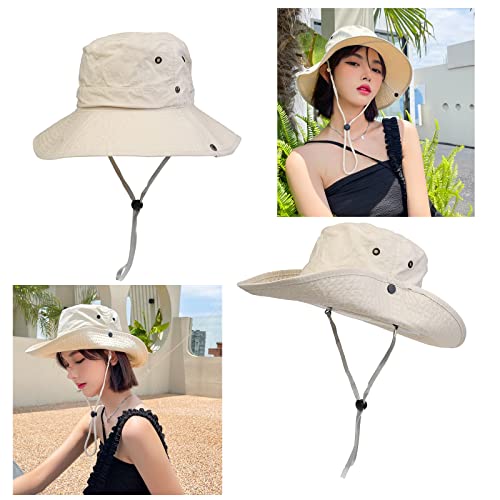 NiceYnn Bucket Foldable Garden Outdoor Safari Hat UPF 50 Wide Brim Summer UV Protection Sun Hats Fishing Walking Hiking Boonie Cap for Men Chin Strap - Image 2