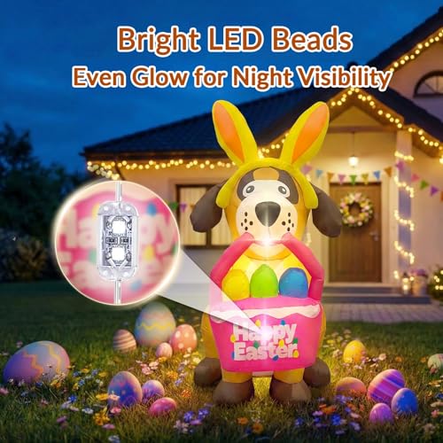 6ft LED Easter Dog Inflatable - 50% OFF - Image 6