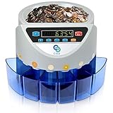 硬貨機 コインソーター 硬貨カウンター 硬貨計数機 コインカウンターPSE認証 最新モデル 操作パネル日本語表記 茶 日本語説明書付 COIN COUNTER マネーカウンター 自動計算コインカウンター 高速 日本語説明書(黒・日本語パネル)