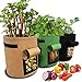 Produktbild PETEMOO 3er Pack Kartoffel Pflanzsack, Pflanzen Tasche, Pflanze Wachsende Tasche, 7 Gallons Growing Bags Garten Übertopf Vliesstoff Pflanzsack Mit Griffe/Fenster/Klettverschluss