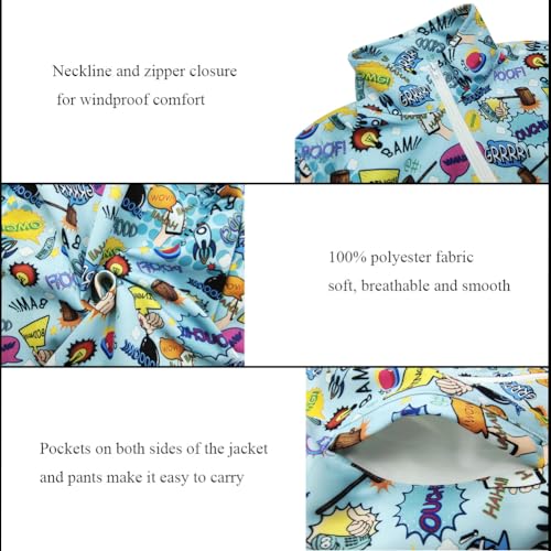Image of Kids Two-Piece Classic Zippered Sports Jacket Set Sweatpants Jogging Teenager Sportswear Set