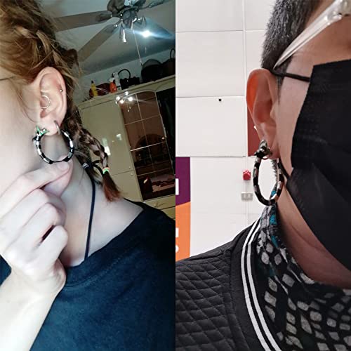 Coral Snake Earrings Halloween Sandworm Hoop Earrings for Women Men4