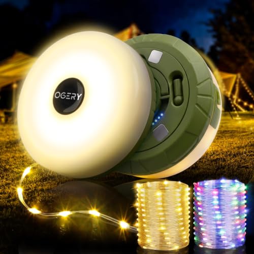 Image of OGERY 2-Pack Camping String Lights 4 in 1, 32.8FT Quick Storage 8 Modes