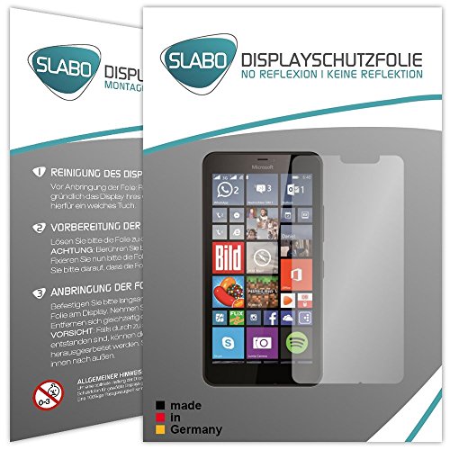 Slabo 2 x Pellicola Protettiva per Display Compatibile con Microsoft Lumia 640 XL LTE Protezione Display No Reflexion|Anti-Riflesso Opaca - Senza riflesso Made in Germany