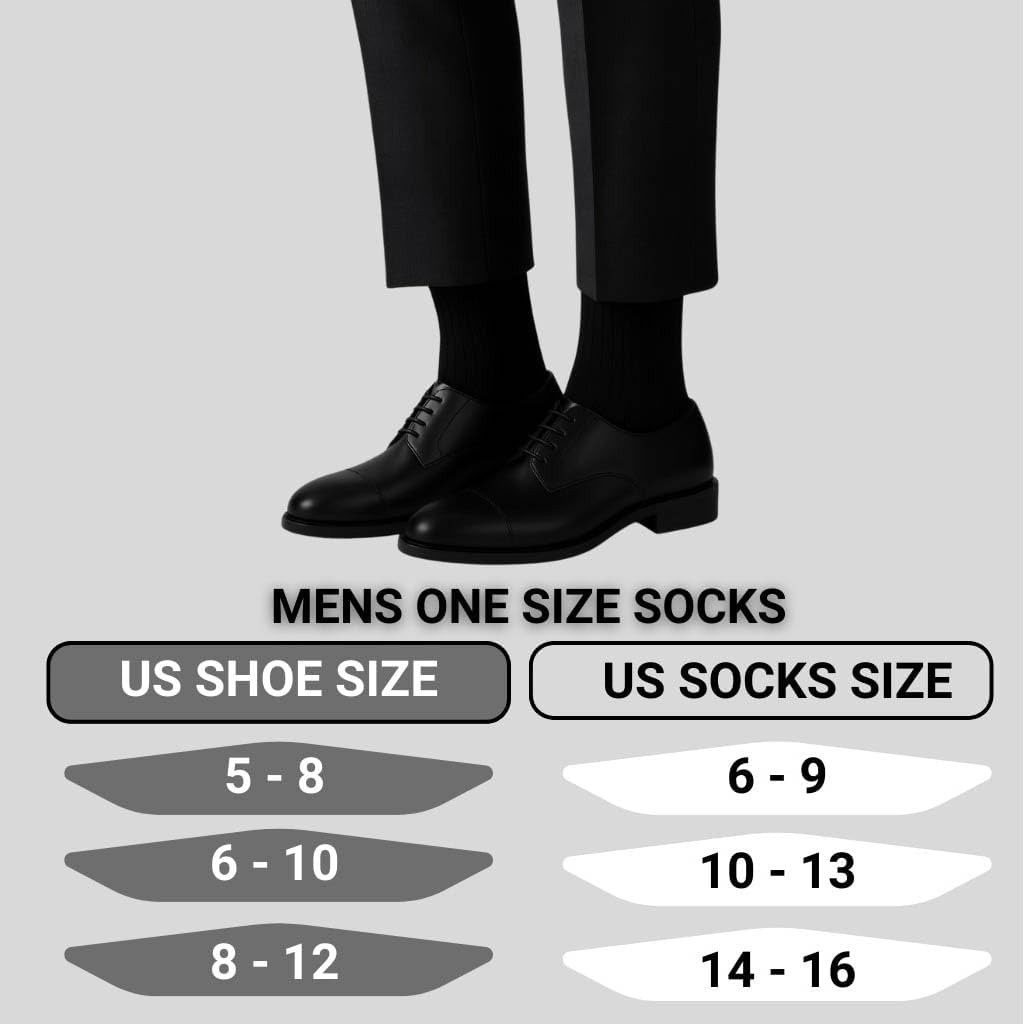 Classic Men’s Dress Socks – Ultra-Soft, Lightweight & Breathable Cotton Socks, Office Wear & Formal Occasions