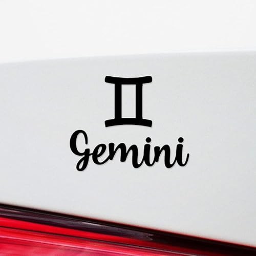 Miniatura 4 de Calcomanías transparentes de astrología de Géminis (negro) Calcomanías de vinilo impermeables de primera calidad para laptop, accesorios de