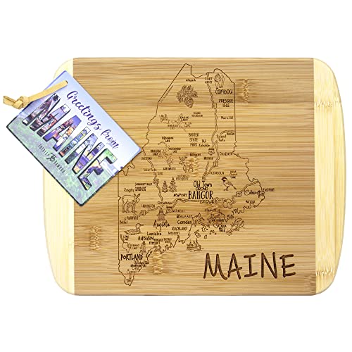 Image of Totally Bamboo A Slice of Life Maine Engraved Map Cutting Board