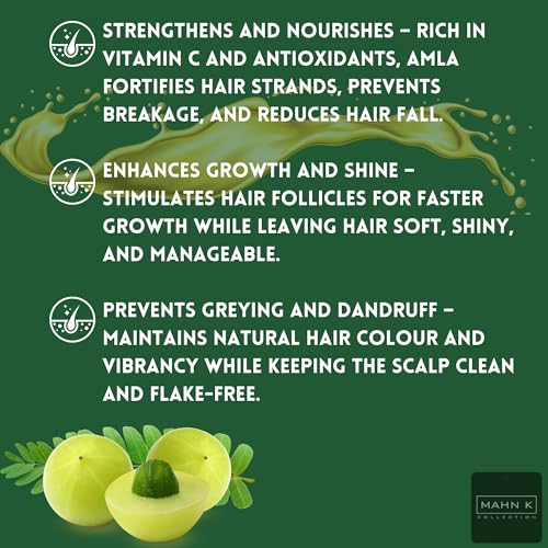 Amla Hair Oil Bundle – Growth Oil 300ml & Mahn K Collection Oil Applicator Bottle | Indian Remedy for Hair Growth & Scalp Care | Hair Oils for Hair Growth & Nourishment - Image 4