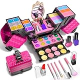 Kids Makeup Kit for Girl, 52 Pcs Pretend Makeup for Toddlers Kids, Washable Non Toxic Make Up for Girls, Pretend Play Toy Makeup Set Birthday for Little Girls Age 3 4 5 6 7 8 Years Old