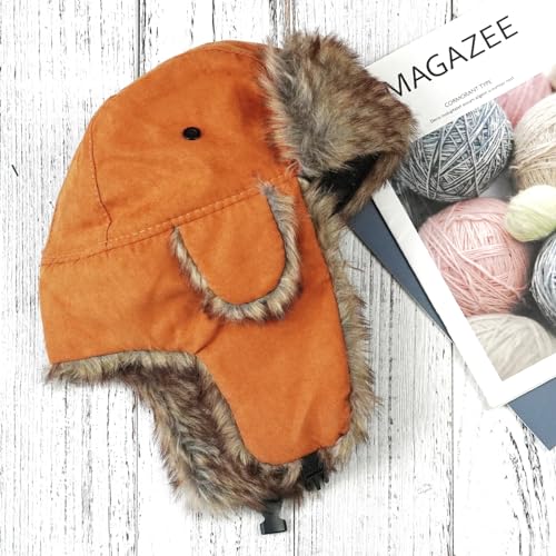 Image of ONWAY Trapper Hat Winter Hats for Women Men with Faux Fur Ear Flaps