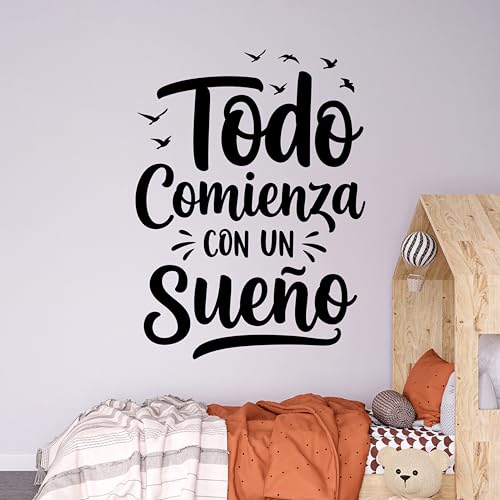 Vinilo Decorativo de Pared con Frase Motivadora en Español 