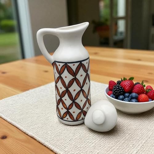 Image of MALAIKAH Ceramic Oil Dispenser Print Pack of 1 for Kitchen, Dining, Gifting, Home & Kitchen Decor
