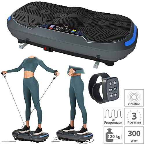 Newgen Medicals Vibrationplatte: 4D-Vibrationsplatte mit 3 Programmen & 2 Expandern; 300 W; bis 120 kg (Vibrationsplatte… – Bild 4