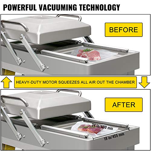 Vevor Double Chamber Vacuum Packaging Machine, 24"X18" Chamber Vacuum Sealer Machine, Vacuum Sealer Sealing Machine With Modern Control Panel For Food Preservation, Home, Commercial Using #TOP1