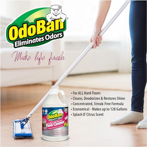 OdoBan No Rinse Neutral pH Floor Cleaner Concentrate, 2 Gallons, Citrus Scent for Pet Owners