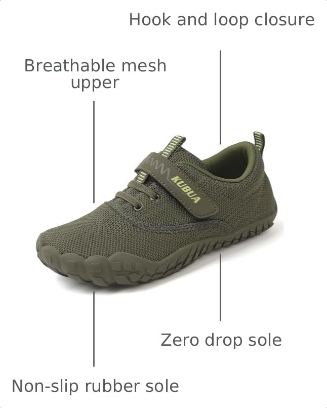Image of KUBUA Kids Barefoot Shoes for Boys Girls Zero Drop Minimalist Sneakers | Wide Toe Box, Natural Foot Development, Lightweight, Hiking, Running, Tennis, Walking, School, Toddler, Little Kid, Big Kid