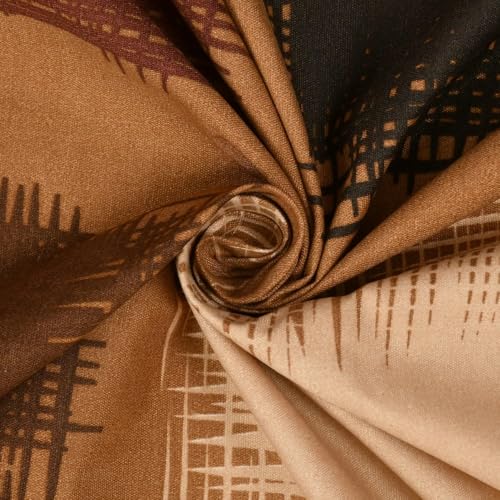 Image of 300 TC Cotton Feel Glace Cotton Elastic Fitted Bedsheet for King Size Double Bed | Fits up to 8 Inch Mattress | Printed Bedsheet with 2 Pillow Covers (Coffee Box, Queen Size - 60 inchx78 inch)