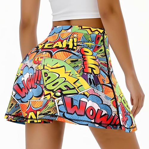 Women's Tennis Golf Skirts High Waisted with Pockets Inner Shorts for Athletic Skorts Workout Running Pickleball
