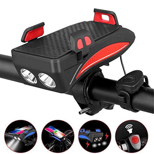 Multifunktions-4-in-1-Fahrradleuchte, einstellbare 400-Lumen-Fahrradtaschenlampe, wiederaufladbares wasserdichtes USB-Fahrrad-Frontlicht mit